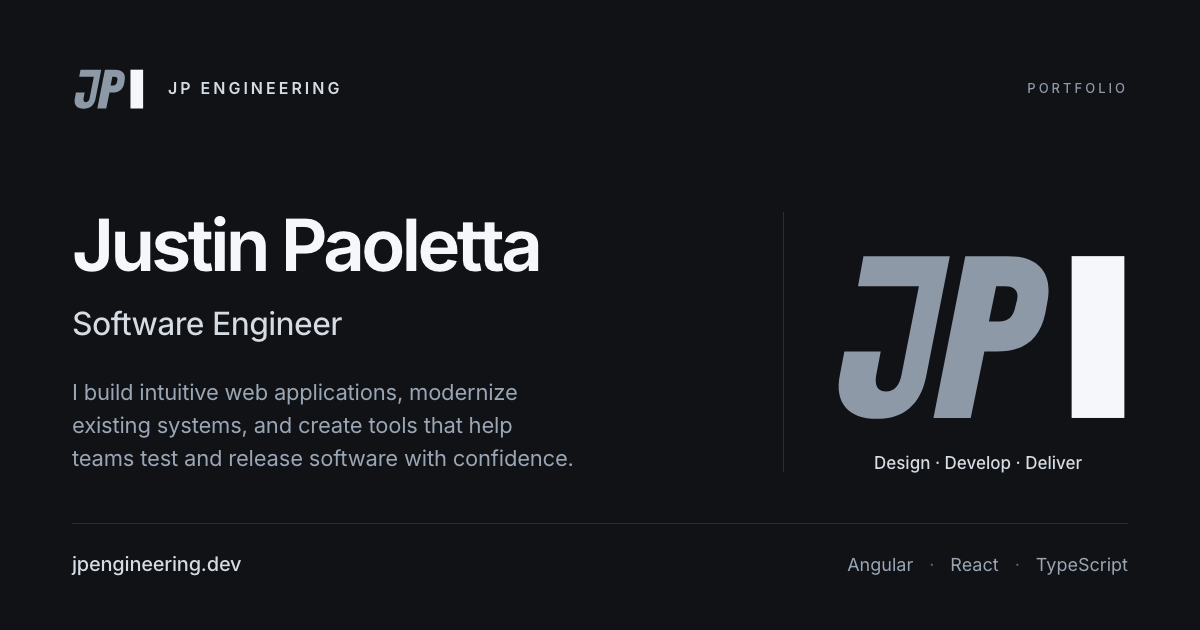 Justin Paoletta | Software Engineer | JP Engineering